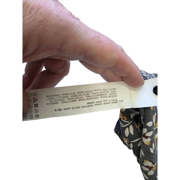 Zara Womens Floral Babydoll Mini Dress Black Yellow Long Sleeve Size S 4437/290 - Picture 4 of 9